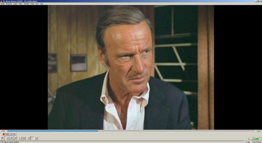 BELOW: "Has [the mad scientist] gone ahead and developed a Directed Energy Weapon?" -- Oscar Goldman, 17:00 into BIONIC WOMAN, Season 3, Episode 3 "FEMBOTS IN LAS VEGAS", 1977.