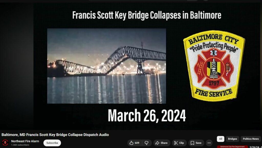 Baltimore Key Bridge #60 - Still missing - Original emergency call from aboard DALI cargo ship