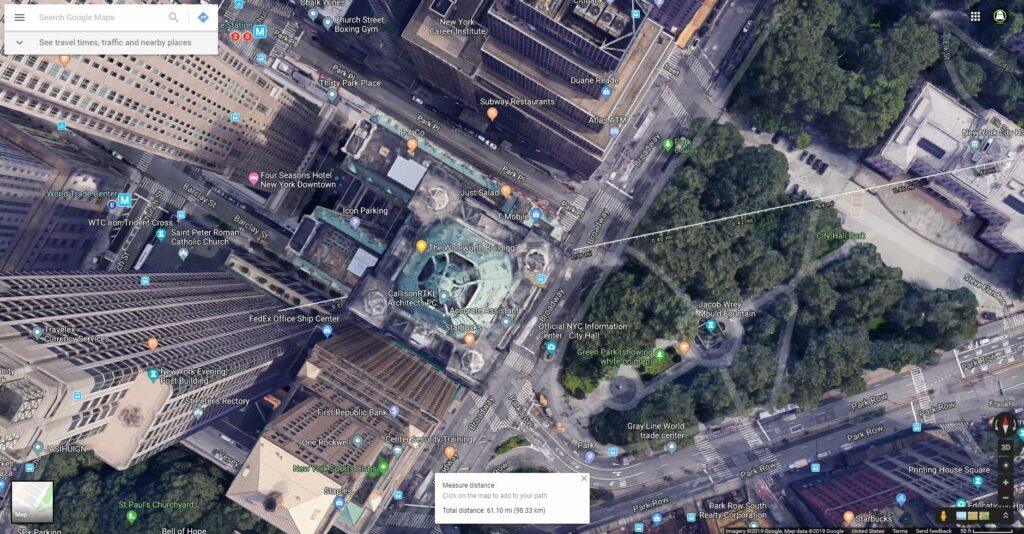 Wtc ion gun beam path directly over woolworth unfinished turret