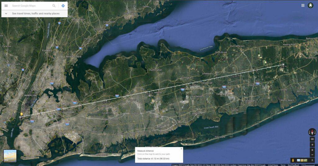 Wtc to bnl rhic 61p1 miles