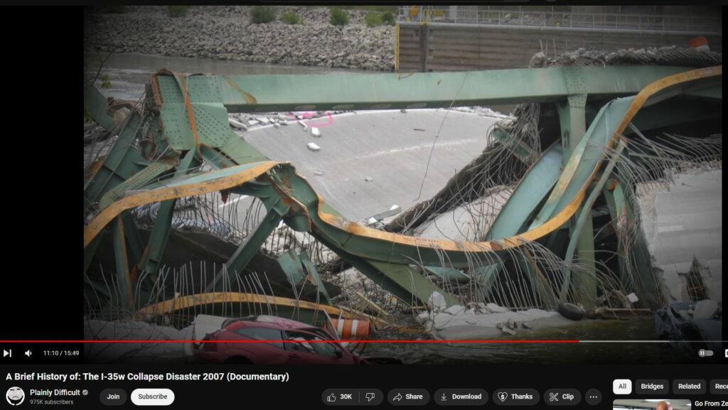 In 2007.  Notice the similarly "impossibly" warped structural steel -- also insta-rust and splayed rebar.  Superheated, molten steel can distort, warp and wilt without stress cracking.  Directed Energy Weapons can superheat the steel.  Nothing else can fully explain all the evidence.