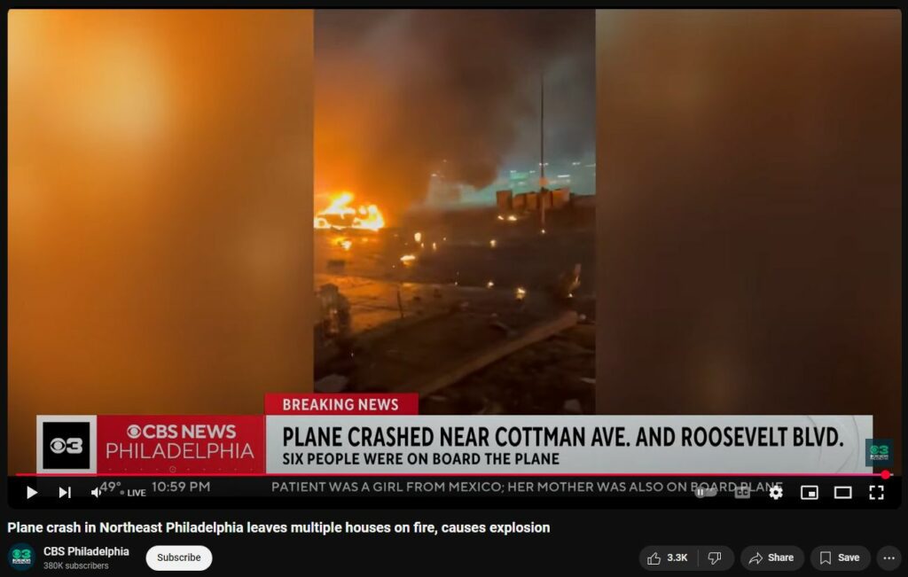 Philadelphia plane crash evaluated as DEW attack Jan 2025