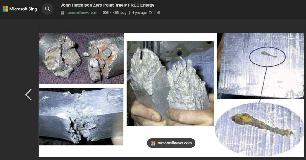 Hutchison effect metal jellification