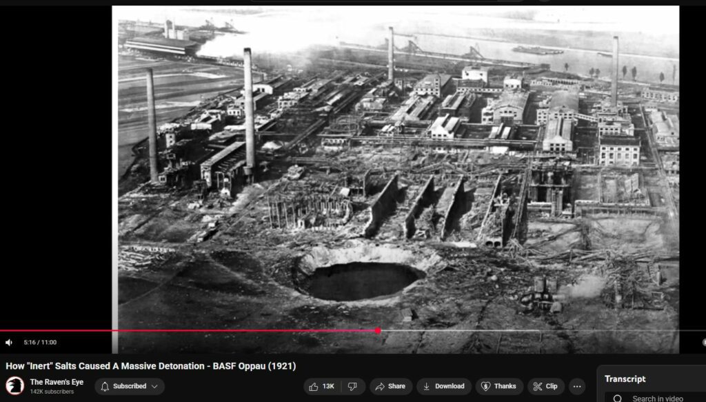 1921 BASF Oppau Explosion re-evaluated as DEW Attack