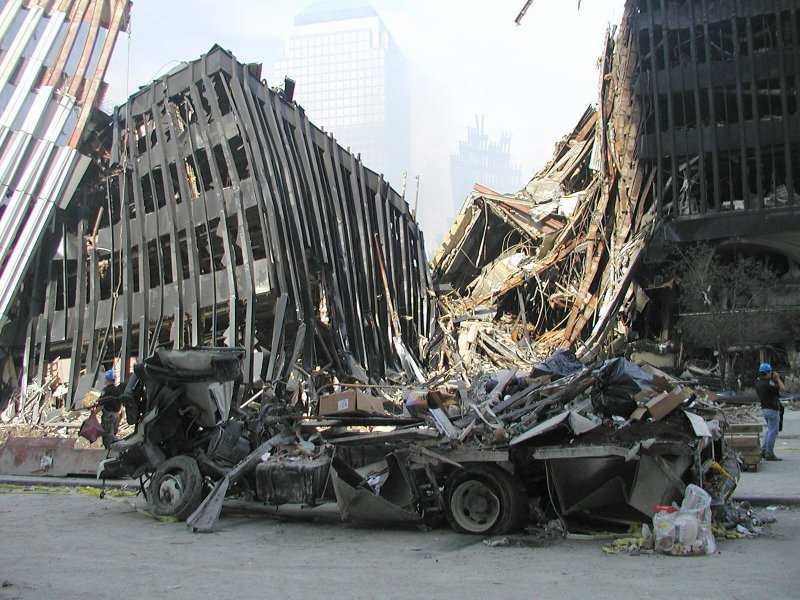911 car buildling toasted wilting