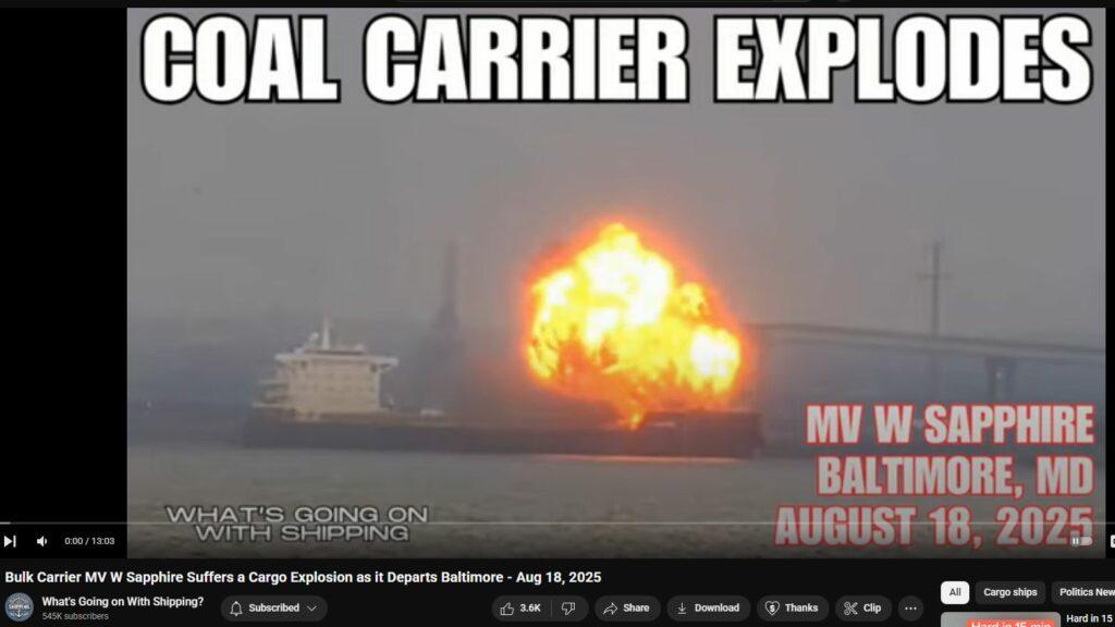 Baltimore Key Bridge #132 - Explosion on cargo ship near Key Bridge hearkens to energy beam weaponry
