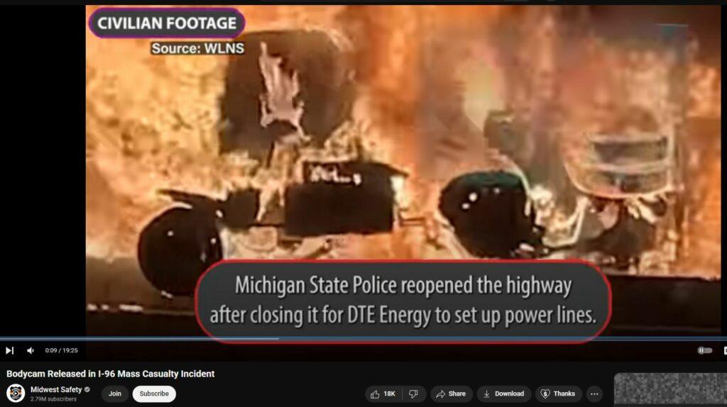 Insufficient Fuel for such Inferno - I96 Michigan Nov 2024 crash - I96 Michigan Nov 2024