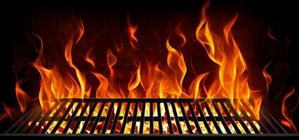 The hot grill and flame with ai generated free photo