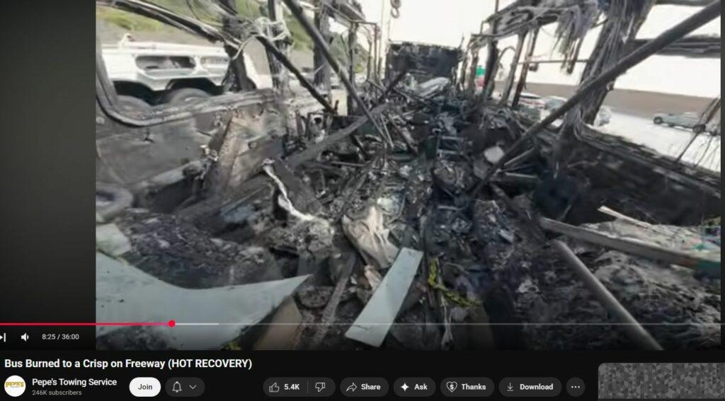 DEW Attacked Bus Burned to a Crisp on Freeway (HOT RECOVERY)