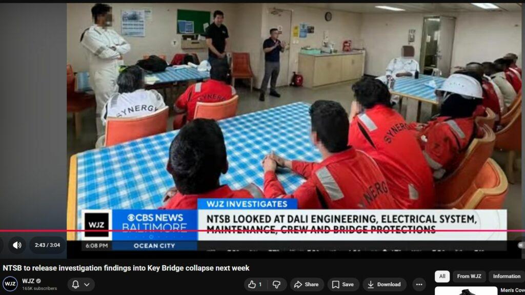Baltimore Key Bridge #144 - "Crew members successfully petitioned to seal their depositions [and thus identities]."