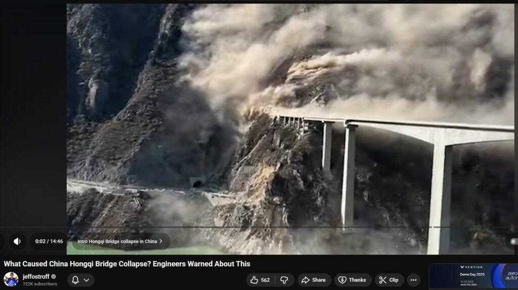China Hongqi Bridge DEW Collapse Nov 2025