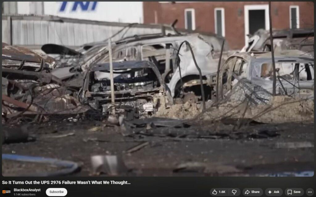 Evidence of DEW in UPS 2976 Takedown Rubble