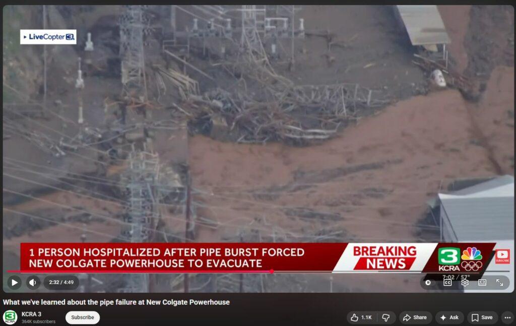 DEW Melts Steel Pylons at Colgate Powerhouse, Yuba CA 13 Feb 2026