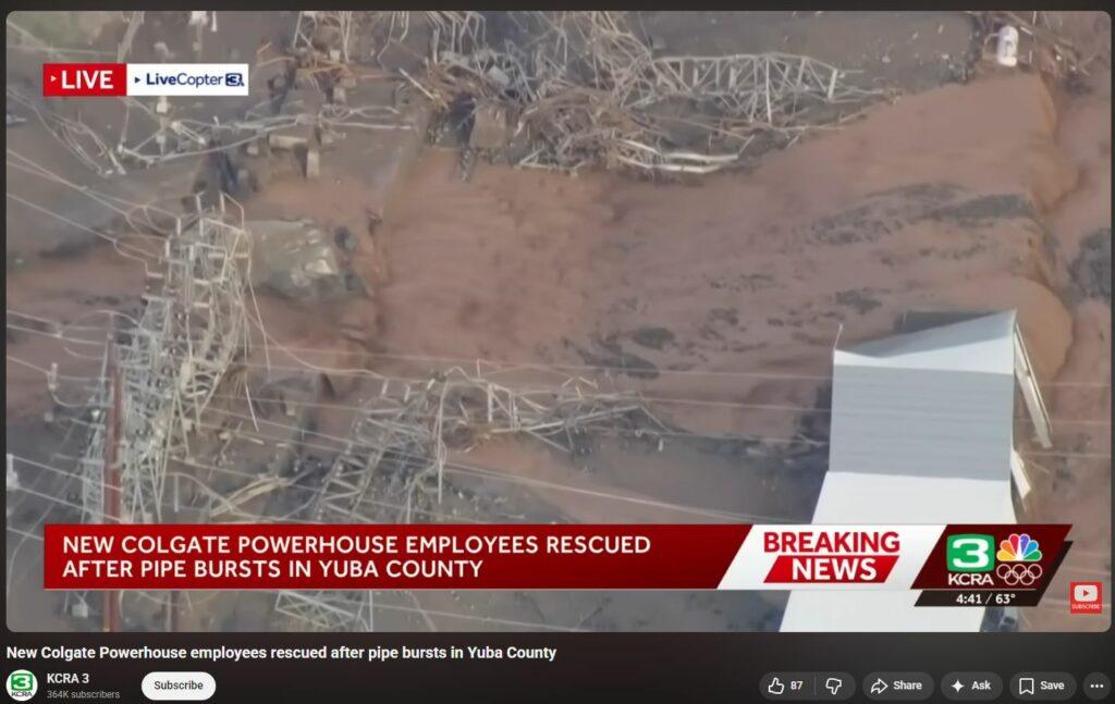 DEW Melted Steel Pylons at Colgate Powerhouse, Yuba CA 13 Feb 2026 - DEWsaster Capitalism