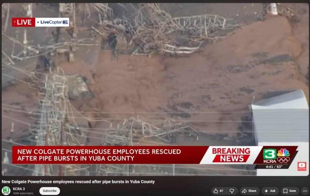 DEW Melted Steel Pylons at Colgate Powerhouse, Yuba CA 13 Feb 2026 - DEWsaster Capitalism