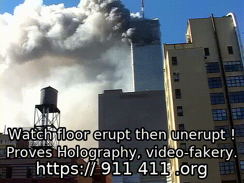 Floor Erupts Billows then Heals - 911 WTC Holography Video-Fakery Evidence