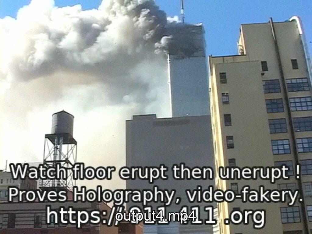 Floor Erupts Billows then Heals - 911 WTC Holography Video-Fakery Evidence