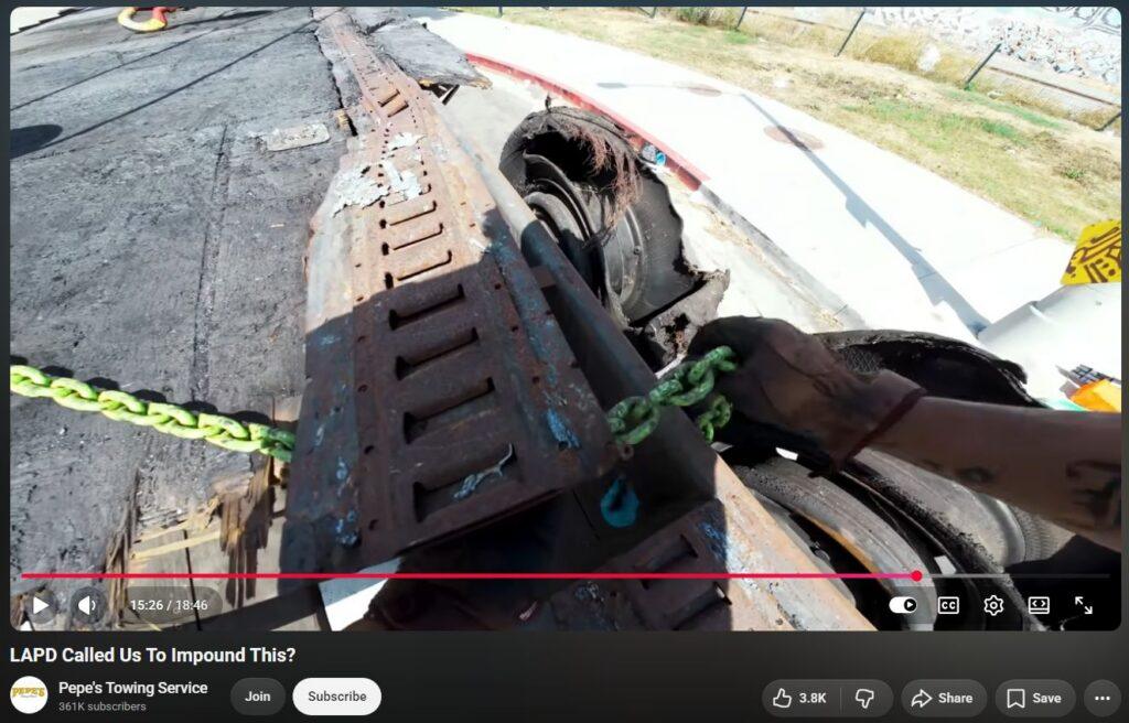 Steel Trailer superheated by DEW leaves flammable shingles untouched